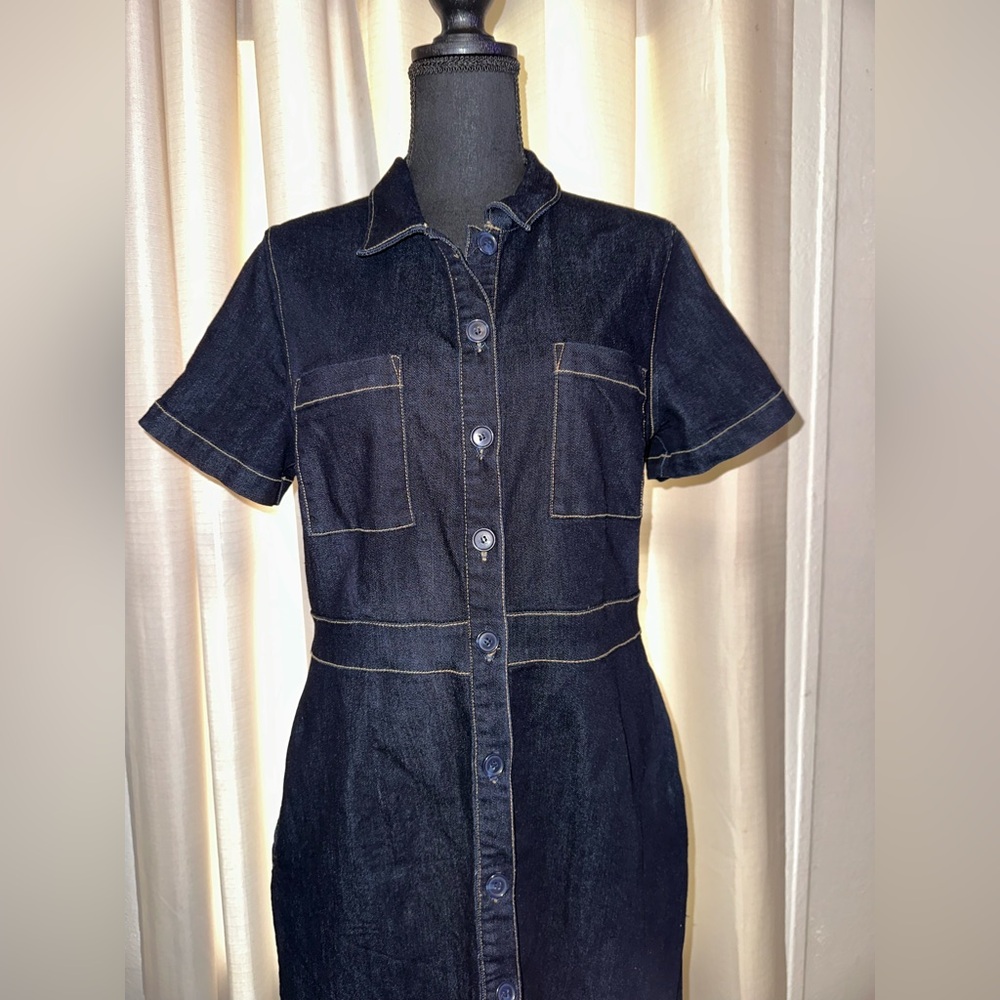 Liz Claiborne Navy blue Button-Front Dress